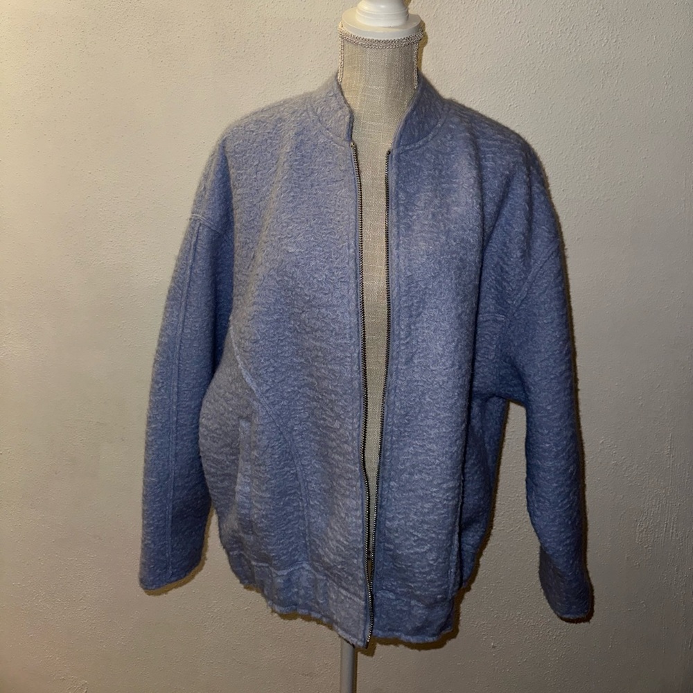 Zara Pale Blue Bomber Jacket